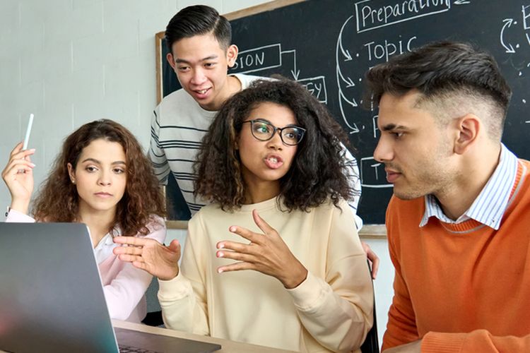 Ilustrasi gen Z di kantor. 