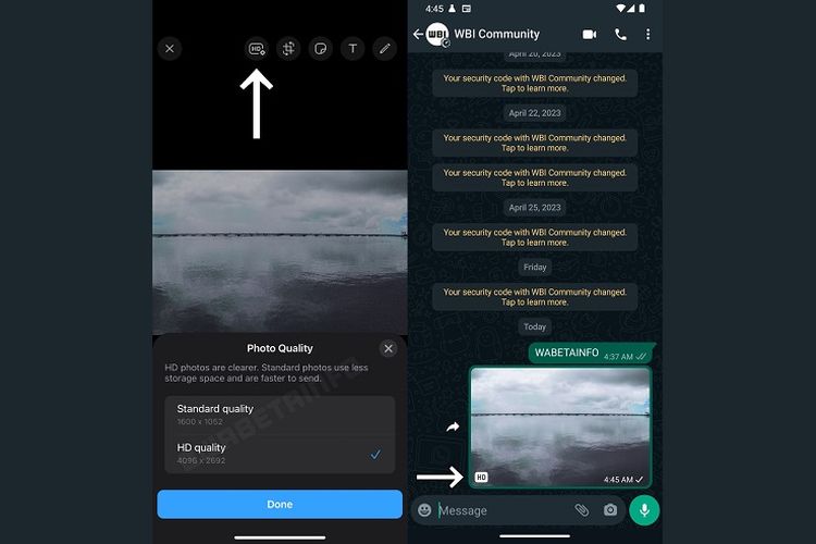 WhatsApp menggulirkan fitur opsi kualitas foto untuk pengguna beta.