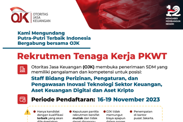 Rekrutmen tenaga kerja PKWT OJK November 2023