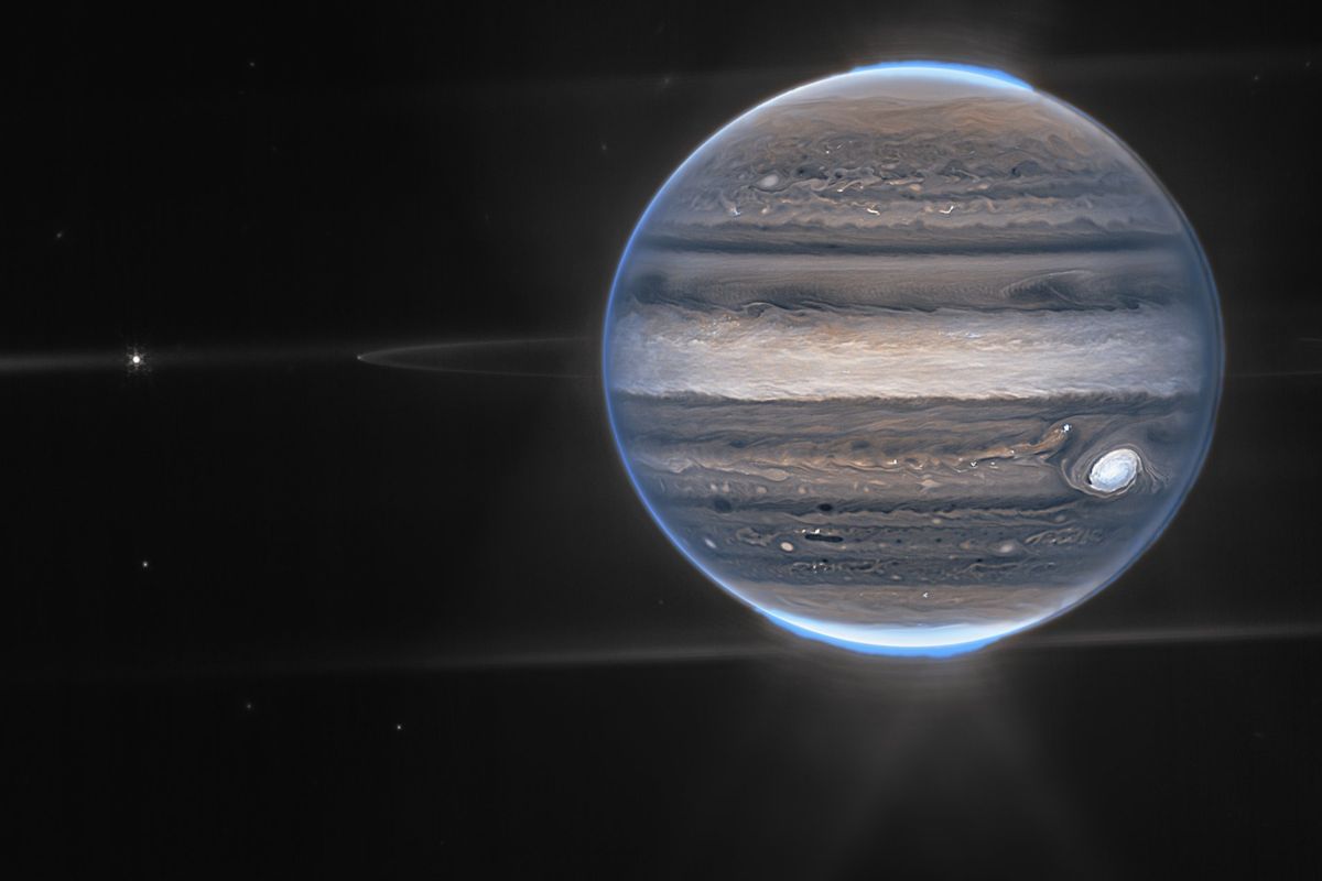 Foto Planet Jupiter terekam oleh James Webb Space Telescope (JWST) milik NASA. Teleskop Luar Angkasa James Webb ini juga mengabadikan cincin planet raksasa tersebut. 