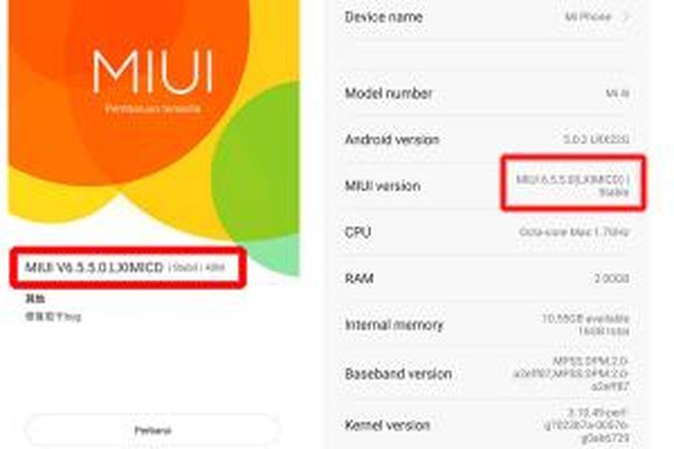 Update MIUI 6.5.5.0 untuk Xiaomi Mi 4i.
