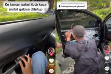 Panik Gak! Kaca Mobil Mendadak Tak Bisa Ditutup Saat di Taman Safari