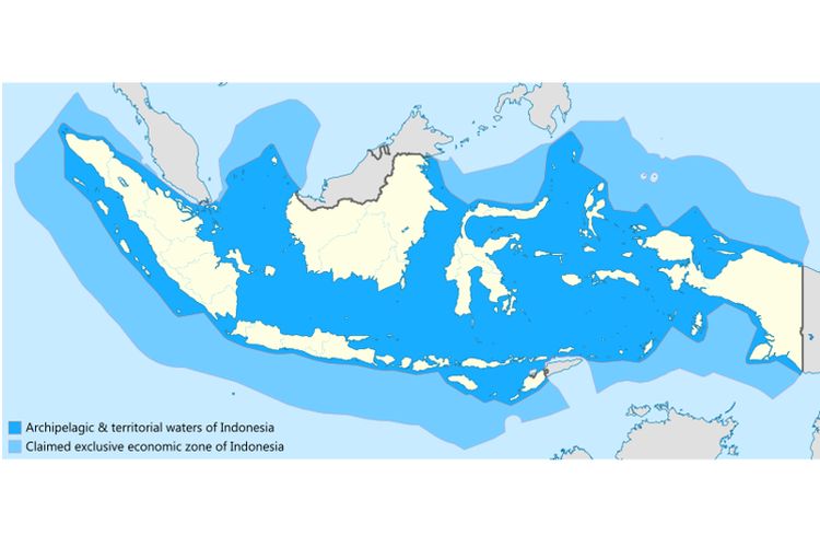 Luas laut teritorial dan zona ekonomo eksklusif Indonesia