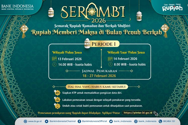 Penukaran Uang Baru 2026 periode pertama via PINTAR BI.