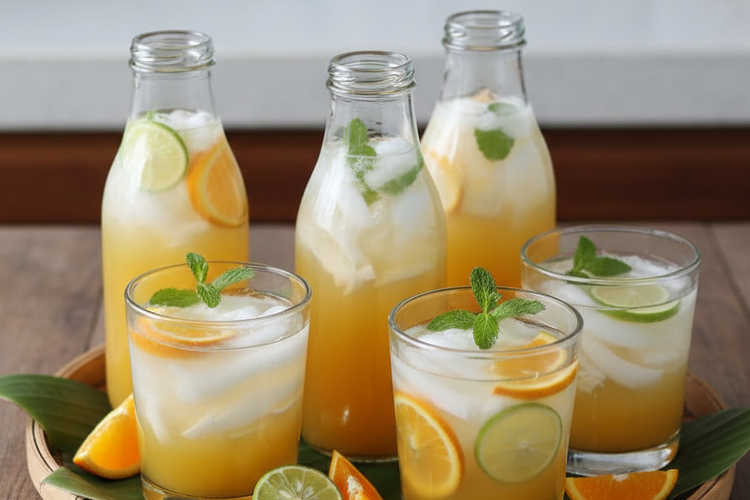 Es kelapa muda jeruk