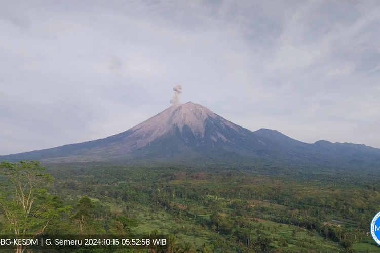 Erupsi Gunung Semeru, Selasa (15/10/2024) pagi.