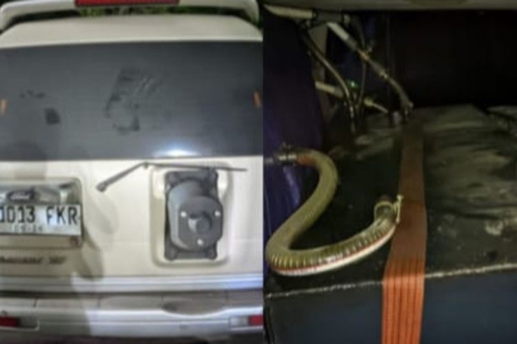 Polisi Amankan Mobil Modifikasi di SPBU Jonggol, Bisa Angkut 1 Ton Solar Subsidi