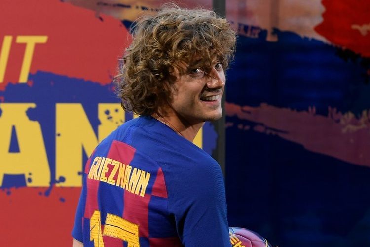 Antoine Griezmann diperkenalkan sebagai pemain baru Barcelona di Camp Nou, 14 Juli 2019. 
