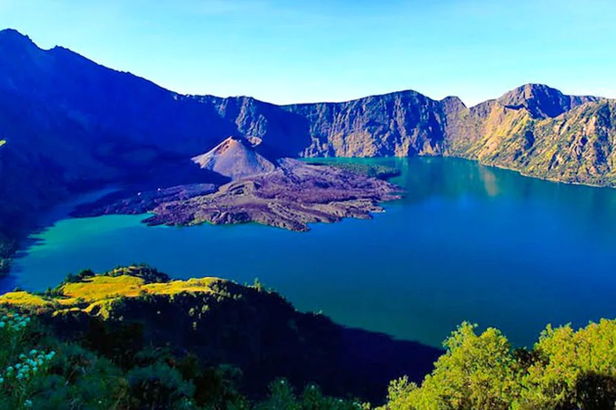 Potret di Danau Segara Anak di Gunung Rinjani.