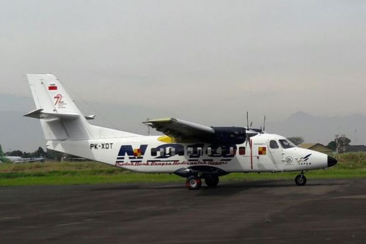 Pesawat N219 hasil pengembangan riset PT Dirgantara Indonesia (DI) dan Lembaga Penerbangan dan Antariksa Nasional (LAPAN) menjalani uji terbang dengan mulus, Rabu (16/8/2017).