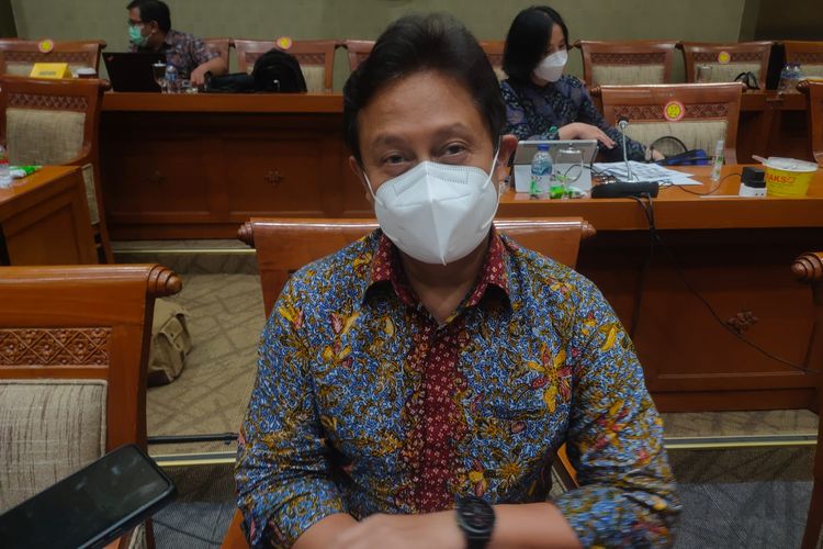Menteri Kesehatan (Menkes) Budi Gunadi Sadikin di Kompleks Parlemen Senayan, Jakarta, Kamis (31/3/2022).