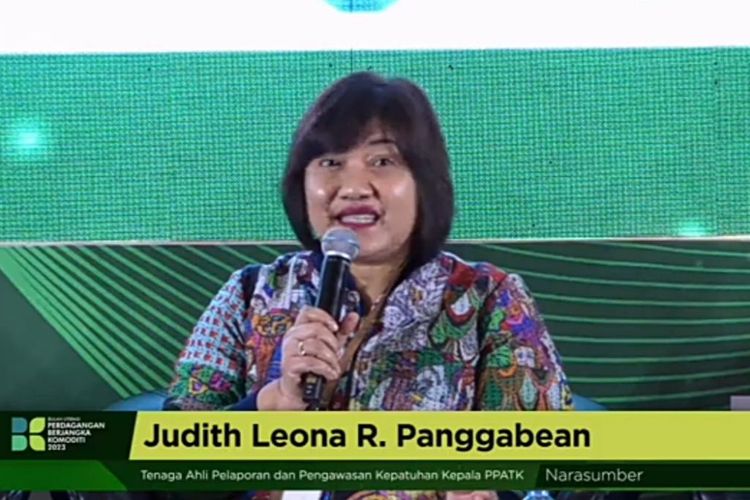 Tenaga Ahli Pelaporan dan Pengawasan Kepatuhan Kepala PPATK Judith Leona R. Panggabean dalam diskusi Pembukaan Bulan Literasi Perdagangan Berjangka Komoditi Tahun 2023, dikutip Rabu (8/3/2023).