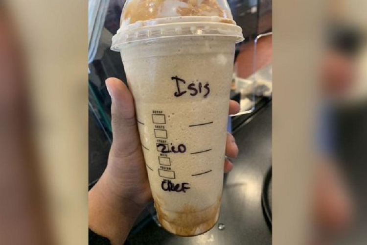 Cup minuman yang bertuliskan ISIS