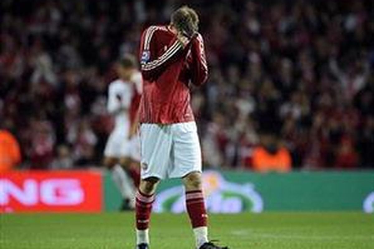 Penyerang Denmark, Nicklas Bentdner.