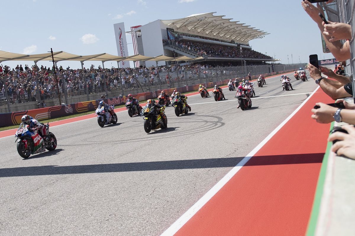 Starting grid menjelang Sprint Race MotoGP Amerika 2023 di Circuit of The Americas (COTA), Austin, Amerika Serikat, pada Minggu (16/4/2023) dini hari WIB. Selanjutnya, balapan utama MotoGP Amerika 2023 akan digelar pada Senin (17/4/2023) mulai pukul 02.00 WIB.