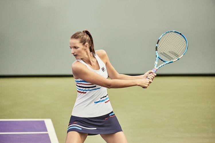 Petenis  Rep Ceska, Karolina Pliskova, saat tampil pada turnamen Indian Wells yang berlangsung antara 4-17 Maret 2019 di California. 