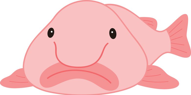 Salah satu ilustrasi karakter Blobfish yang dijadikan meme di internet.