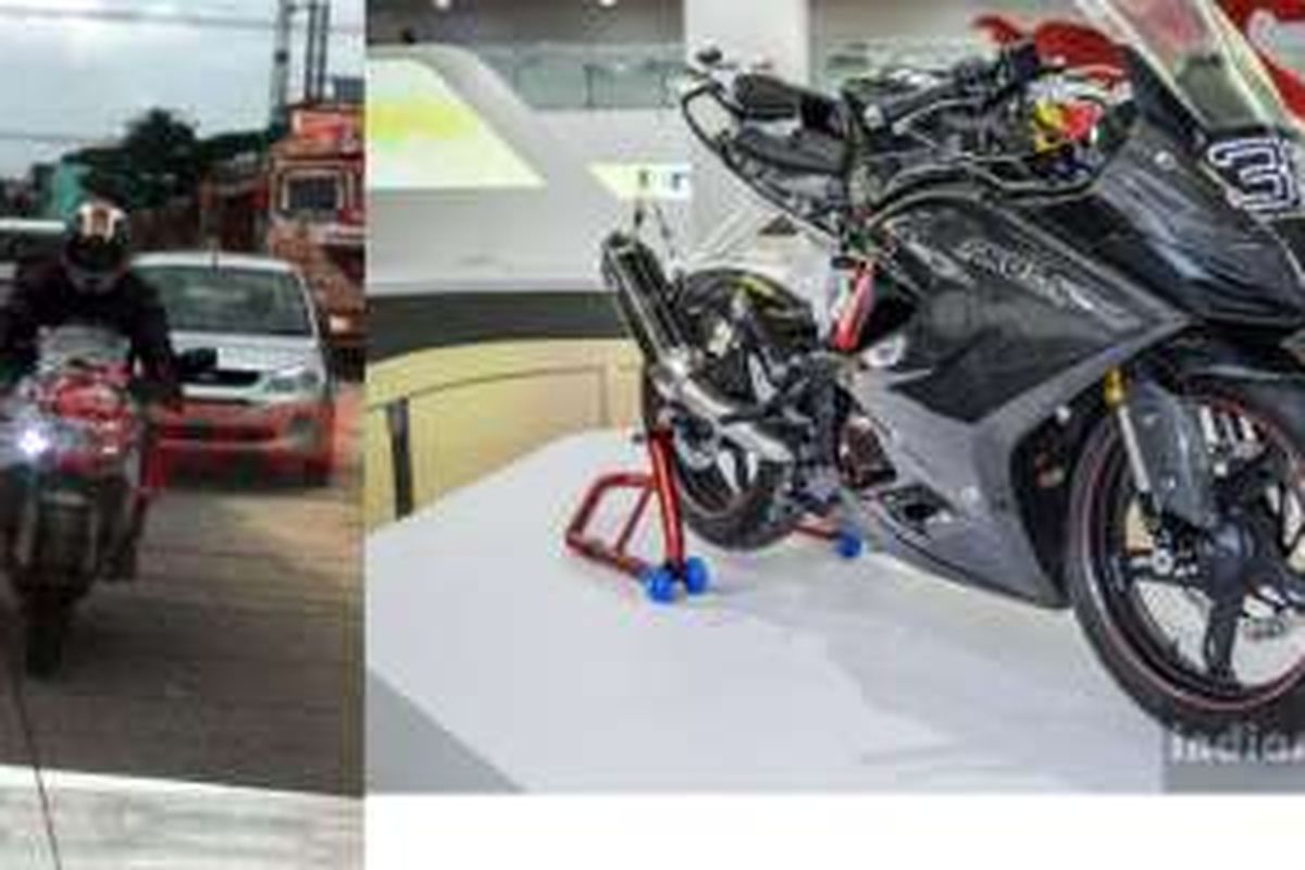 TVS Apache RTR 300 sedang dites.