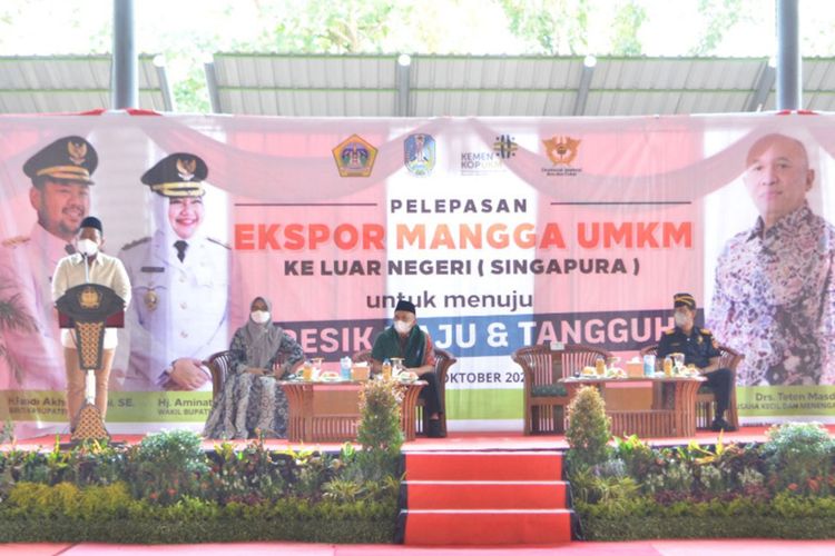 Pelepasan ekspor mangga dari Kabupaten Gresik menuju Singapura, Kamis (21/10/2021).