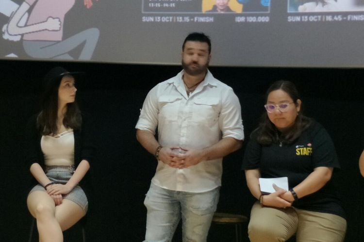 Austin St. John dalam jumpa pers Shopee Indonesia Comic 2019 di CGV FX Sudirman, Jakarta Selatan (Kamis/10/10/2019)