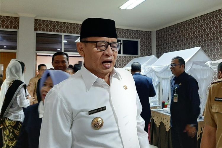 Gubernur Banten Wahidin Halim saat ditemui di Gedung BPSDM, Kabupaten Pandeglang, Selasa (23/7/2019).