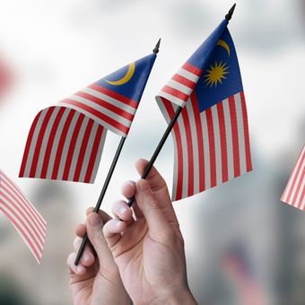 Ilustrasi bendera Malaysia.