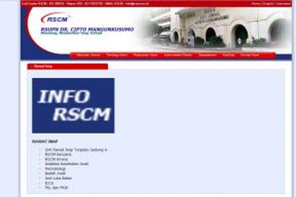 Laman situs RSCM.