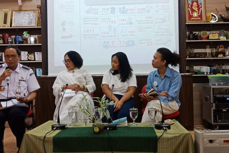 Konferensi pers hasil survei Komnas Perempuan melalui Koalisi Ruang Publik Aman (KRPA) di Komnas Perempuan, Menteng, Jakarta Pusat, Rabu (27/11/2019).