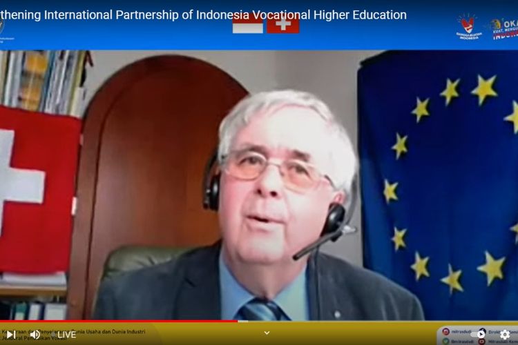 Stadium Generale ? Chapter 1: Switzerland bertajuk Strengthening International Partnership of Indonesia Vocational Higher Education yang digelas pada Selasa (12/10/2021).