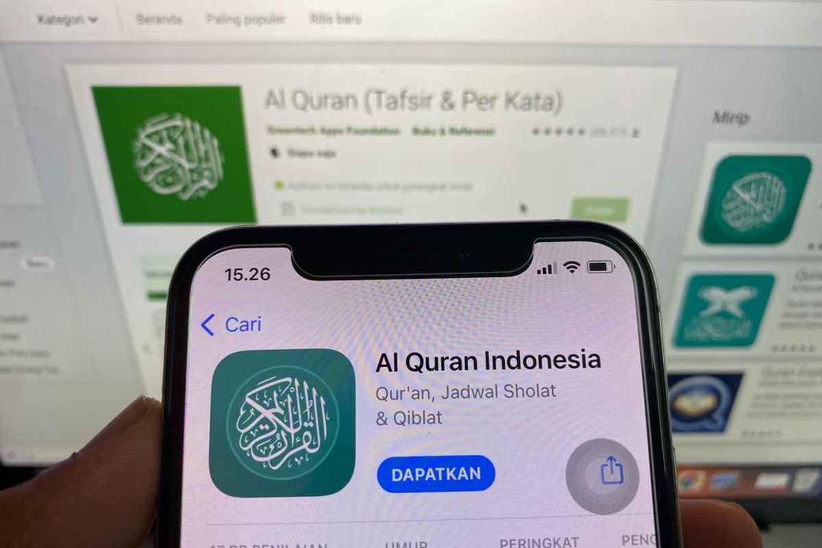 Ilustrasi aplikasi Al quran