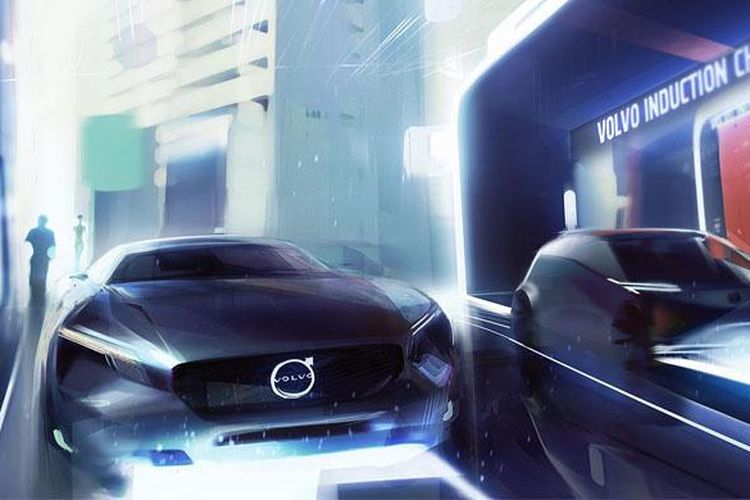 Ilustrasi mobil listrik Volvo