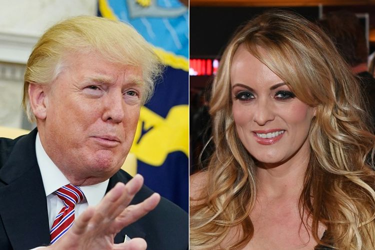 Presiden Amerika Serikat Donald Trump (kiri) dan Stormy Daniels, aktris porno yang mengaku mempunyai hubungan khusus dengan Trump.