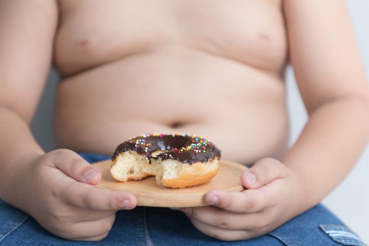 Ilustrasi anak obesitas.