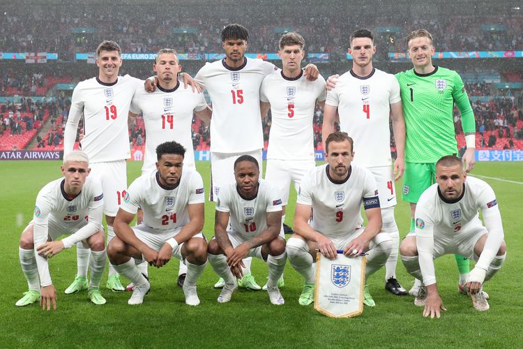 LONDON, INGGRIS - 18 JUNI: Pemain timnas Inggris berpose sebelum melakoni laga Grup D Euro 2020 melawan Skotlandia di Stadion Wembley pada 18 Juni 2021.