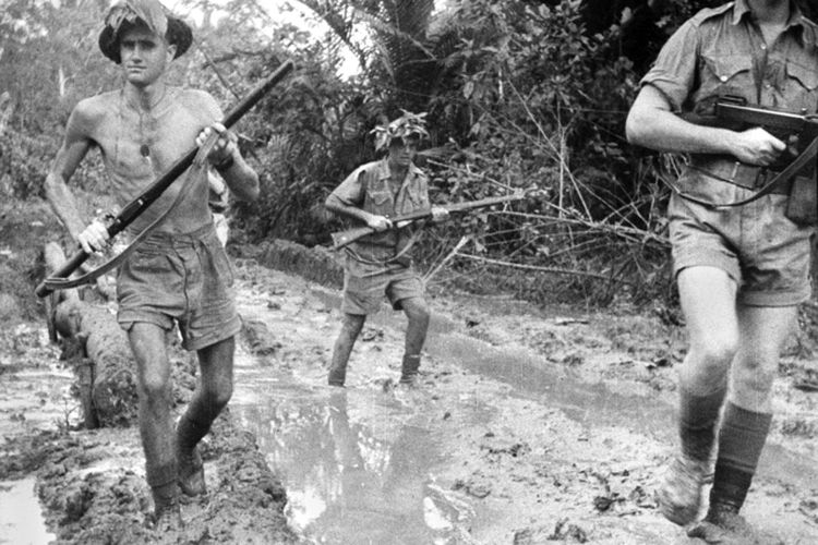 Pasukan Australia di Milne Bay tahun 1942 setelah pertempuran berlangsung
