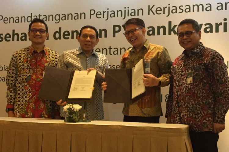 Penandatanganan Kerja Sama antara BPJS Kesehatan dan Bank Syariah Mandiri di Jakarta, Jumat (31/8/2018)