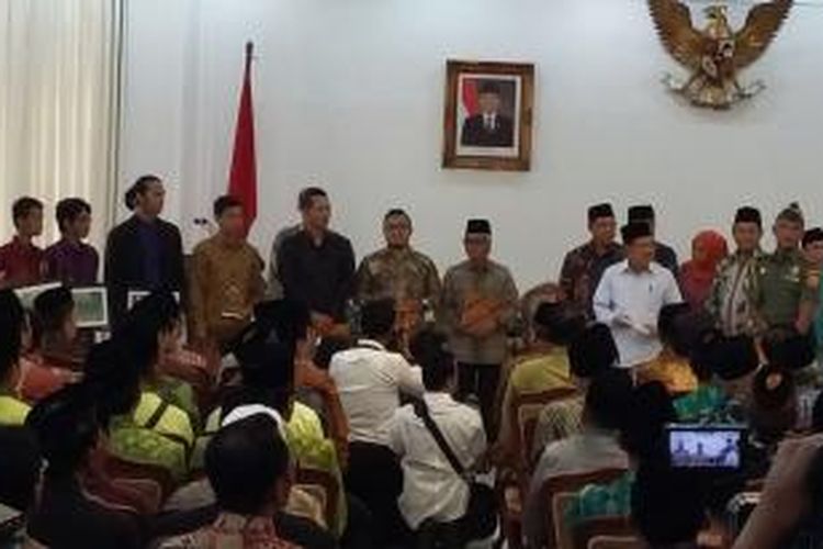 Kegiatan lokakarya dan penandatanganan nota kesepahaman di Istana Wakil Presiden, Jakarta, Senin (25/5/2015).