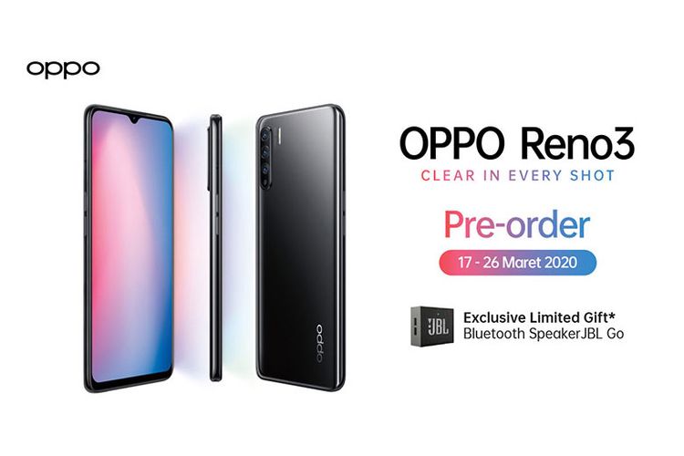 Pre-order OPPO RENO3 bisa dilakukan dari 17-26 Maret 2020.