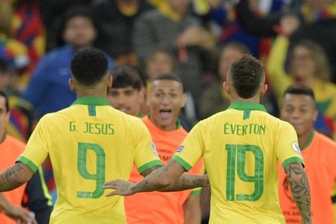 Brasil Vs Peru, Everton dan Gabriel Jesus Bawa Tim Samba Unggul