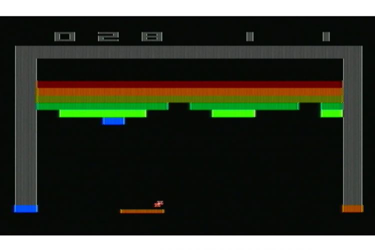 Tampilan game Breakout besutan Atari.