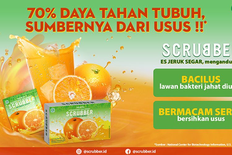 Scrubber, minuman es jeruk segar yang kaya akan serat dan bakteri baik untuk kesehatan pencernaan Anda 