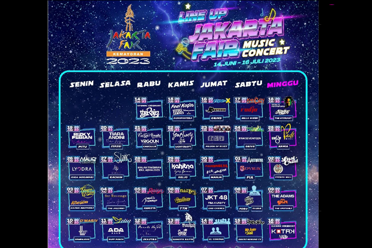 Daftar Line Up Jadwal Konser Jakarta Fair Dan Cara Beli Tiketnya Hot ...