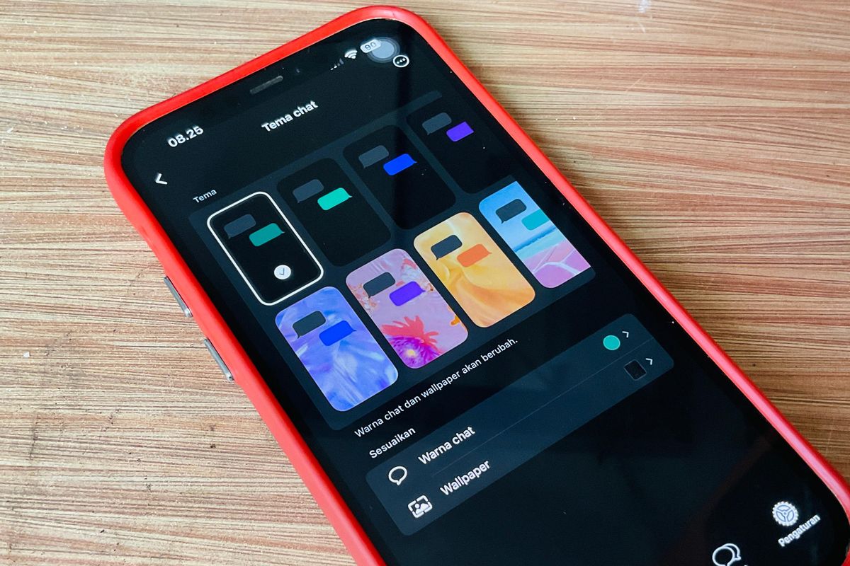 Cara mengubah tema chat WhatsApp.