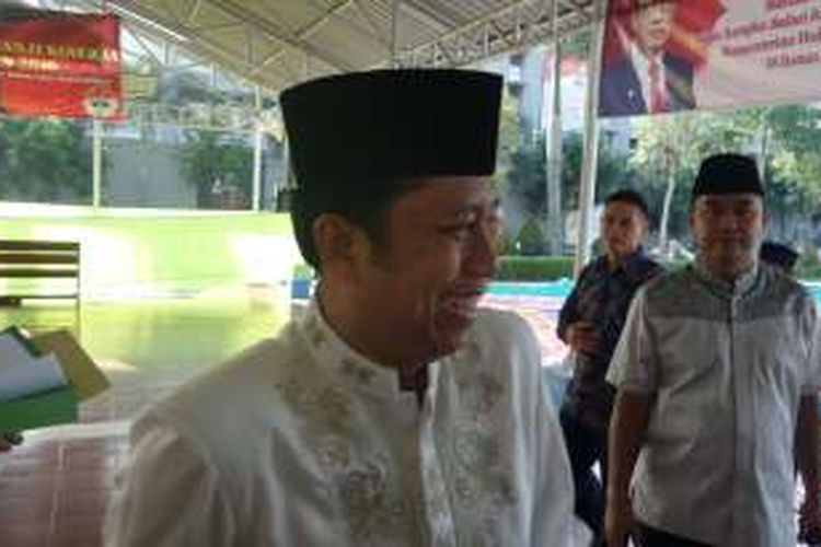 Kepala Rutan Kelas I Cipinang, Jakarta Timur, Asep Sutandar, saat ditemui seusai shalat Idul Fitri di Rutan Cipinang, Rabu (6/7/2016).