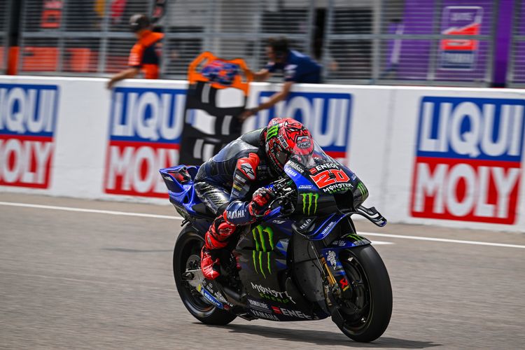 Fabio Quartararo saat berlaga pada MotoGP Jerman 2025