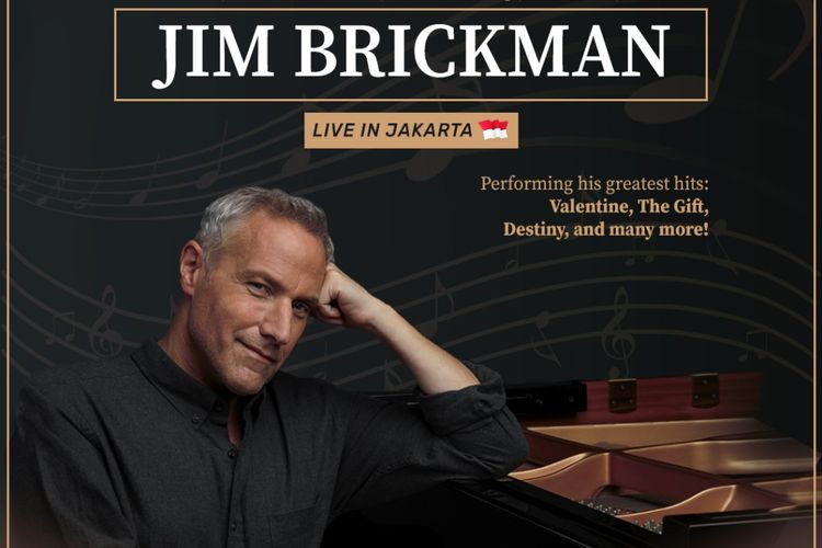 Musisi Jim Brickman bakal tampil di Jakarta, pada 3 September 2022.
