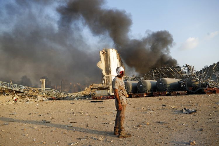 Downtown Beirut was hit with massive explosions on Tuesday, flattening much of the port and damaging builds.