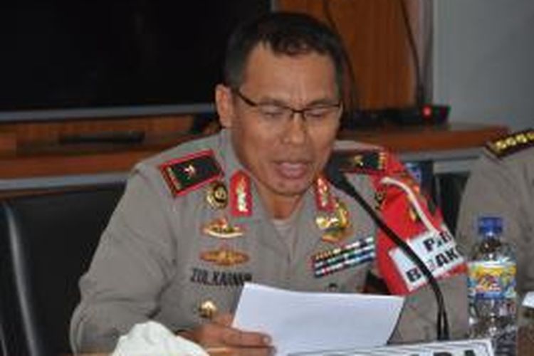Kapolda Maluku Utara Brigjen Pol Drs. Zulkarnain dalam press realese akhir tahun, Kamis (31/12/2015)
