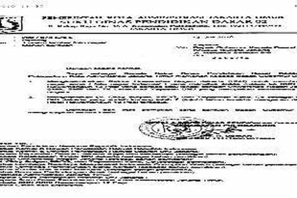 Dalam surat permohonan bernomor 299/073.526.6 tertanggal 12 Juli 2010 itu berbunyi; Menghentikan Dr Okky Sofyan dan Tayasman Kaka Cs sebagai warga DKI Jakarta yang sudah kurang lebih tujuh tahun terakhir mengacau di SDN RSBI Rawamangun 12 Pagi.  