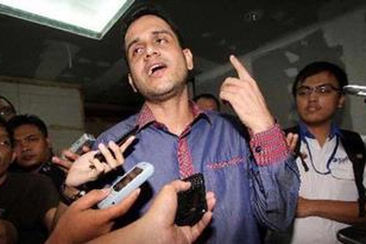 M Nazaruddin saat bersaksi dalam sidang Angelina Sondakh di Pengadilan Tindak Pidana Korupsi, Jakarta, Kamis (29/11/2012). Angie menjadi terdakwa dalam kasus dugaan korupsi penerimaan hadiah dalam penganggaran di Kemenpora dan Kemendiknas.  